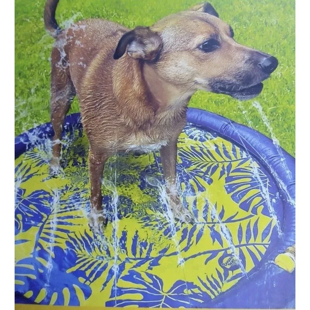 2x Banana Boat Sprinkler Splash Mat For Dogs Quick Set-Up S/M Breeds 39”